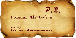 Pozsgai Mátyás névjegykártya