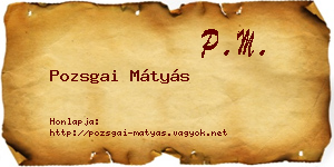 Pozsgai Mátyás névjegykártya