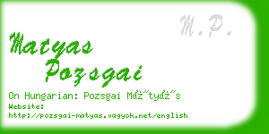 matyas pozsgai business card